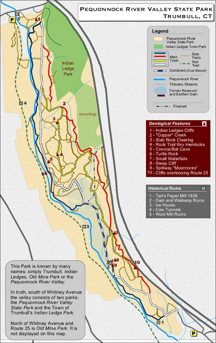 Pequonnock Valley Trail Map - Detailed Features