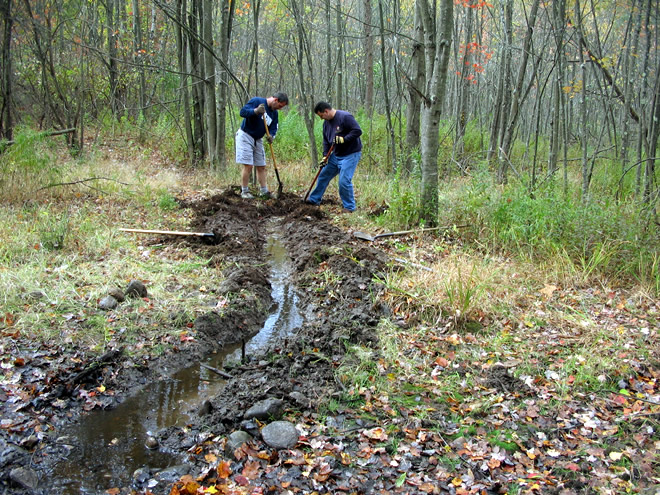 Steve and Robert Digging Trench