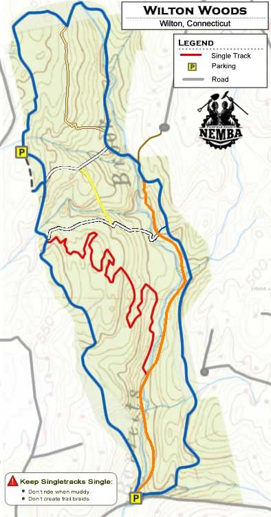 Wilton Woods Trail Map - Topo