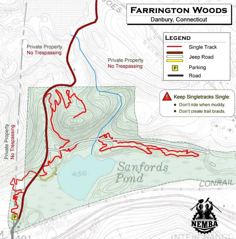 Farrington Woods TrailMap - Topo